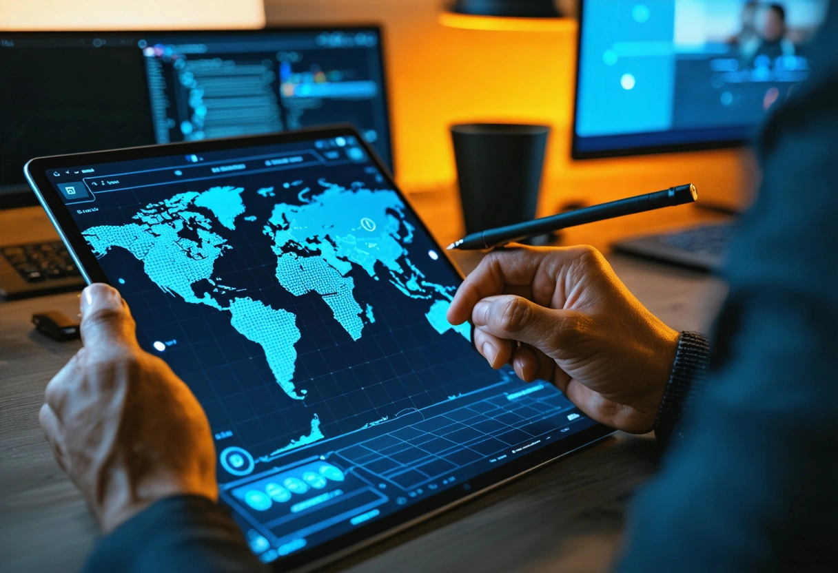 Marketer using AI platform to create personalized digital marketing campaigns for diverse customer segments