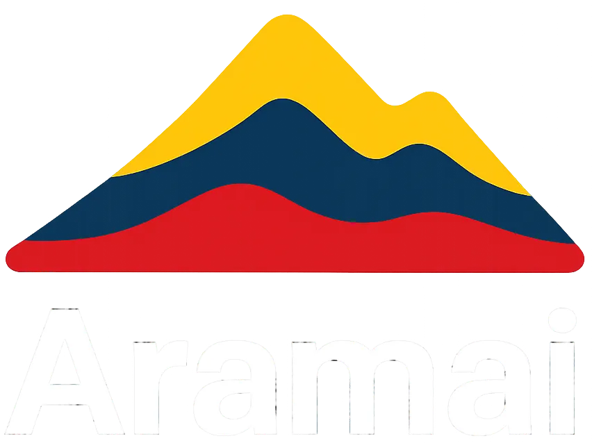 aramai-logo-white-text Aramai logo