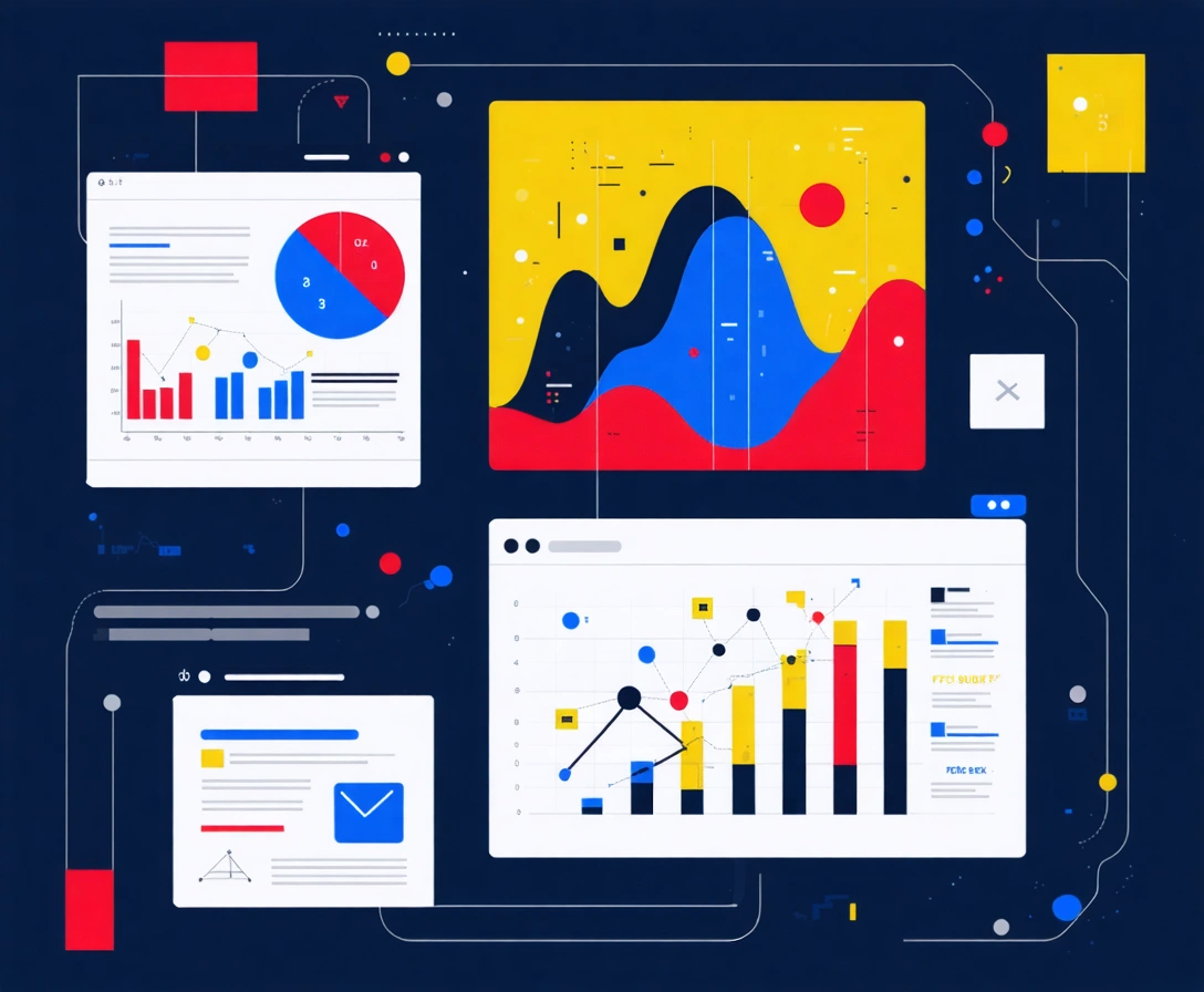home-p-2 Modern digital marketing strategy illustration with abstract charts and graphs