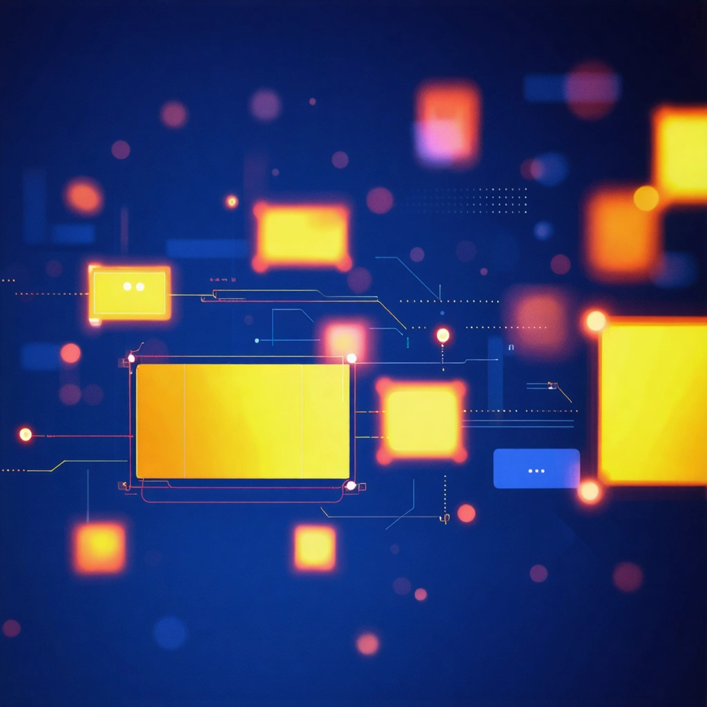 Magnifying glass over a map with highlighted business locations and glowing paths